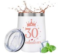 30th Birthday Gifts for Women - 30th Birthday Gifts 12 oz Stainless Steel Wine Tumbler, Personalised 30 Year Old Lady Present Ideas for Mum, Best Friend, Sister, Wife