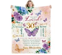 30th Birthday Gifts for Women, 50" x 60" Flannel Throw Blanket, 30 Year Old Present For Her, 1996 Gift for Her, Unique Birthday Presents for Ladies, Mom, Grandma, Wife, Sister, Friends