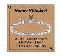 30th birthday gifts for Women, Charm Lucky Number Bracelet Healing Natural Stone Gifts with Card Birthday Jewellery for Mum Auntie (30th)