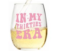 30th Birthday Gifts for Women - in My 30s Era Wine Glass, 30th Birthday Gifts for Men, Scratch Resistant Stemless Water Glass for Wife, Colleagues & Best Friend