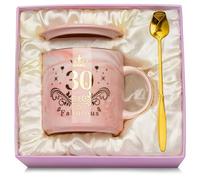 30th Birthday Gifts for Women Marbled Ceramic Cup 14oz, Gift for Her 30th Birthday, Presents for 30 th Birthda-y Personalised Decorations Auntie Mum Funny Gift Ideas, with Spoon, Lid, Giftbox