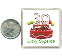 30th Birthday Lucky Sixpence Gift, Great good luck present idea for man or woman