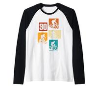 30th Birthday Man Mountainbiker MTB 30 Years Old Raglan Baseball Tee