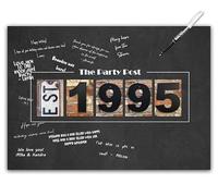 30th Birthday Party Decorations - Chalkboard Guest Book Alternative Poster. A3 Party Sign for Him or Her Turning 30 Years Old Signing Board for Women or Men. Rustic 1995 Wall Art Banner for Wishes