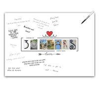 30th Birthday Party Decorations Supplies - Guest Book Alternative Poster. Signing Anniversary Board for Women or Men. Wall Art Decor Card for Him or Her Turning 30 Years Old. A3 Signature Banner