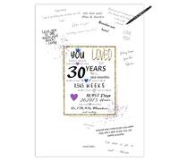 30th Birthday Party Guest Book Poster - Table Centerpiece Decoration Banner for Women or Men Turning 30 years old - Sweet Guest Book Alternative - Size A3 Art Anniversary Keepsake Sign for Wishes