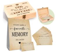30th Birthday Party Share a Memory Set, 1995 Birthday Gifts for Women Men, 1995 Wooden Share A Memory Box with Memory Sign and 30 Pcs Memory Cards, 1995 Birthday Gifts, 30th Birthday Party Decorations