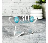 30th Birthday Present Male Blue Balloons Star Plaque Keepsake Gift - Small Gifts For Him For Her, Present, Acrylic Plaque, Unqiue Gift, Ornament, Décor, Plaque, trinket, Keepsake Gift