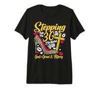 30th Birthday Queen Stepping God's Grace Mercy 30 Years Old Premium T-Shirt