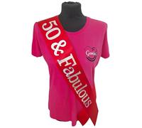 30th Birthday Sash - (30 & Fabulous Birthday Sash - Beautiful Quality Red Ribbon and Holographic Silver Font)