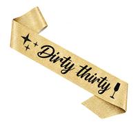 30th Birthday Sash, Age 30 Sash, Luxury Sparkling Gold, Dirty 30 Birthday Sash, Birthday Props, Birthday Decorations.