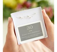 30th Birthday Sterling Silver Three Star Bracelet My Posh Shop Silver One Size