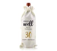 30th Birthday Wine Bag for Men Women Husband Wife Boyfriend Girlfriend Turning 30 Gifts for Her Him 30 Years Old Birthdays Wines Bottle Bag for Friend Bestie Thirty Years Old Wine Favor
