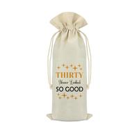 30th Birthday Wine Bag Gift 30 Years Old Birthday Gift for Her Him 1994 30th Birthday Gift for Women Men Best Friend Coworker BFF Thirty Birthday Party Decor Gift Reusable Wine Bottle Bag Cover