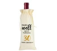 30th Birthday Wine Bottle Gift Bag Not A Day Over Fabulous Drawstring Burlap Bottle Bags for Wine 30st Birthday Gift Ideas for Best Friend Colleagues Sister