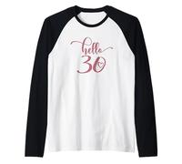 30th Birthday, Women, Hello 30, Thirty 30 Years Old Cute Raglan Baseball Tee