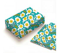 30th Birthday Wrapping Paper Funny Fried Egg Folded Sheets, Heavyweight Kraft Paper 20 x 28 Inches, Gag Gift Wrap for Men Women Friends, Humorous Egg Pun Joke Theme