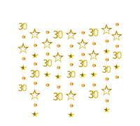 30th Gold Sequin Birthdays Banners,3m Long Birthday Decorations,Gold Circle Dots Bunting,Star Garland Birthday Party Decorations,for Birthdays Party and Anniversary Celebrations at Home or Office