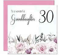 30th Granddaughter Birthday Card for Granddaughter Floral Elegant Birthday Card for 30 Year thirty, thirtieth