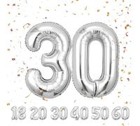 30th Number 30 Balloons 30,Sliver 30 Balloon 40 Inch Giant Helium Foil Number Balloons for Men Women 30th Birthday Party Decor Anniversary Party Decorations Supplies