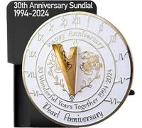 30th Pearl Wedding Anniversary 2024 Sundial 10", White