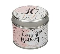 30th Thirty Birthday Aromatic Scented Candle with 35 Hours Burn Time. Great Keepsake Gift idea for a Special Lady Woman on her Milestone Birthday