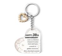 30th Wedding Anniversary Presents,30th Anniversary Presents Acrylic Keyring,Valentines Gifts for Him Her Wife Husband Keychain,Wife Birthday Present,Husband Birthday Present,Wife Christmas Gifts Ideas