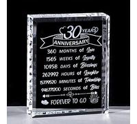 30th Wedding Anniversary Romantic Gifts for Women 30 Years Anniversary Presents K9 Crystal Keepsake Plaque for Wife