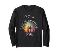 30th Year Wedding Anniversary 2026 Art Nouveau Style Long Sleeve T-Shirt