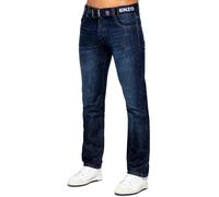 (30W/34L, Dark Blue) Enzo Mens Designer Straight Leg Stretch jeans