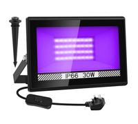 30W Black Light, NATPOW UV Lights LED Floodlight UV Light 395nm,IP66 Waterproof Blacklight Stage Lights Decoration Lighting for Fluorescent Party, Disco,Halloween,Bar,Christmas,Aquarium(1 Pack)