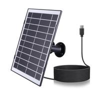 30W Camera Solar Panel Charger Micro USB/USB-C/DC5521 Solar Panel Kit IP65 Waterproof 360°Adjustable Mounting 9.8Ft Charging Cable Compatible with EufyCam/Wyze Cam (Black Type C Port)