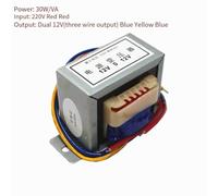 30W EI66*32 AC/AC Power Transformer, Input 220V Output 12V-0-12V 24V-0-24V, Full Copper Wire, Insulated for High Voltage & Temperature Resistance