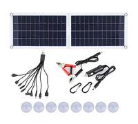 30W Foldable Solar Panel Charger, Portable USB Outdoor Phone Charger, Lightweight for Camping and Travel - High Efficiency Polysilicon Cells, Dual Output for Laptops and Devices