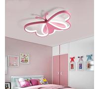 30W LED Ceiling Light Kids Room Creative Butterfly Design Dimmerable Lighting for Girls' School Room Princess Bedroom Boys' Room Decor (Rosa Luce bianca)