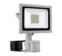 30W LED Floodlight PIR, 2400LM Outdoor LED Flood Light with Motion Sensor, IP65 Waterproof Smart Street Lighting 6500K Daylight White Security Lights for Backyard Garden Garage Yard