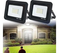 30W LED Work Light 2 Pack, Super Bright Outdoor Flood Light, Daylight White Weatherproof Security Light for Porch and Street