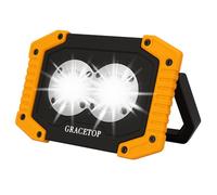 30W LED Work Light Rechargeable COB Battery Floodlight Super Bright 2000LM Portable Outdoor Security Flood Light USB Lamp Waterproof for Camping Garage Hiking Fishing Garden [Energy Class