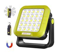 30W Magnetic Work Light Rechargeable, 1500LM Portable LED Floodlight with 5400mAh Battery, 360° Rotatable & 7 Modes, IP44 Waterproof for Workshop Garage Car Repair Emergency Camping
