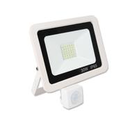 (30w PIR, White) Black or White LED FloodLight 10W 20W 30W 50W 100W Waterproof IP65 PIR Options