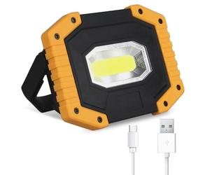 30W Rechargeable Portable Work Light, T-SUN LED Floodlights with USB, Spotlight Waterproof Outdoor for Car Repairing, Fishing, Camping, Emergency Security Lights, 3 Modes (Battery Included) 1-Pack