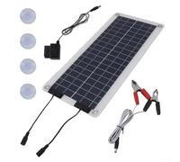 30W Solar Panel Charger Waterproof with Dual Output for 12V-24V Car, Boat, RV and Motorcycle Battery Trickle Charging - Portable Outdoor Power Supply for