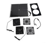30W Solar Powered Ventilation Fan with Dual Exhaust Fans, Monocrystalline Panel for Chicken, Greenhouse, RV Roof, Pet House, Wireless Outdoor Air(Solar fan)