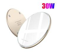 (30W Upgraded version, Platinum) NEW 50W Qi Wireless Charger Fast Charging Pad for All Qi Standard iPhone Samsung Huawei Xiaomi Android Mobile Phone
