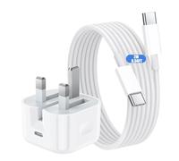 30W USB C Charger Plug for iPhone 17/16/16 Plus/16 Pro Max/15/iPad Air/iPad Mini/AirPods, Mfi Certified Fast Wall Charger Super Quick Charging, USBC UK Power Adapter with 2M Type-C to C Charging Cable