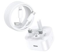 30W USB C Charger Type C Plug Fast Charging iPad Charger for iPad Pro 12.9" 10.5"/Air 3/Mini 5, USBC Plug UK iPhone Fast charger and USB C to Lightning Cable 3M for iPhone 14 Pro/14 Pro Max/13 Pro Max