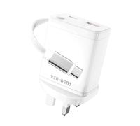 30W USB-C Fast Charger Plug for Motorola Moto G36 5G - UK 3-Pin Wall Adapter with USB-C & USB-A Ports - PD 3.0 & QC 3.0 Compatible