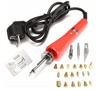 30W Wood Burning 24 Pieces Soldering Tools Kit Pyrography Set Brass with Tips