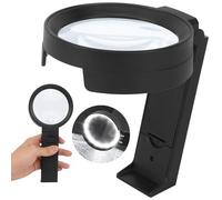 30X 10X Magnifying Glass with 12 Lights and Stand, Folding Handheld Magnifier for Macular Degeneration, Seniors Reading,Coins,Jewelry,Hobby,Watch Repair Soldering Close Work