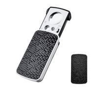 30X 60X 90X Pull-out Pocket Magnifier with LED & UV Light - Portable Jeweler’s Loupe for Jewelry, Coins, Stamps, Rocks & Collectibles - Handheld Magnifying Glass for Reading & Hobbies